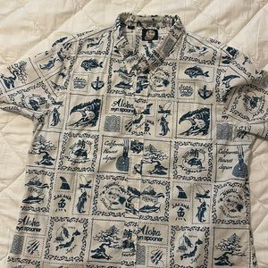 Reyn Spooner Stories From the East men’s tailored aloha shirt, size 3XL.